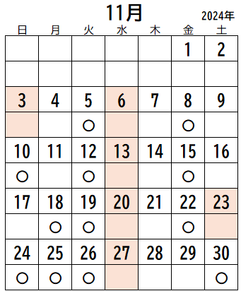 聴力検査日程 2024-11